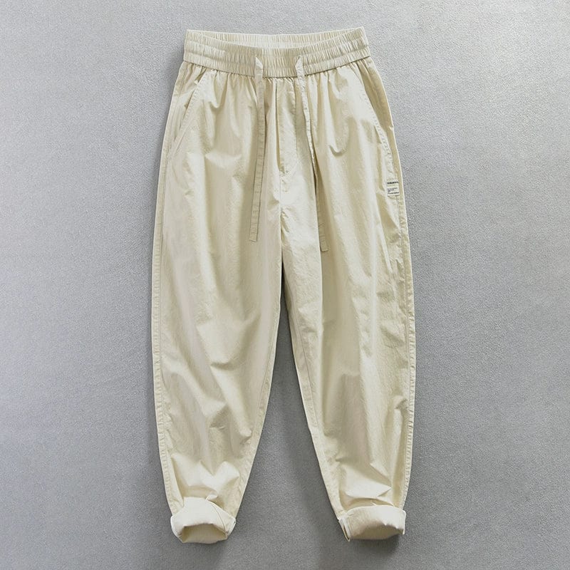 Jereno Ice Silk Cotton Tapered Pants by Showlu Fashion Store, minimalist design, lightweight quick-dry fabric, ninth-length fit
