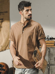 Jereno Tough Guy Short - Sleeved Polo Shirt Retro T-shirt - SHOWLU FASHION STORE