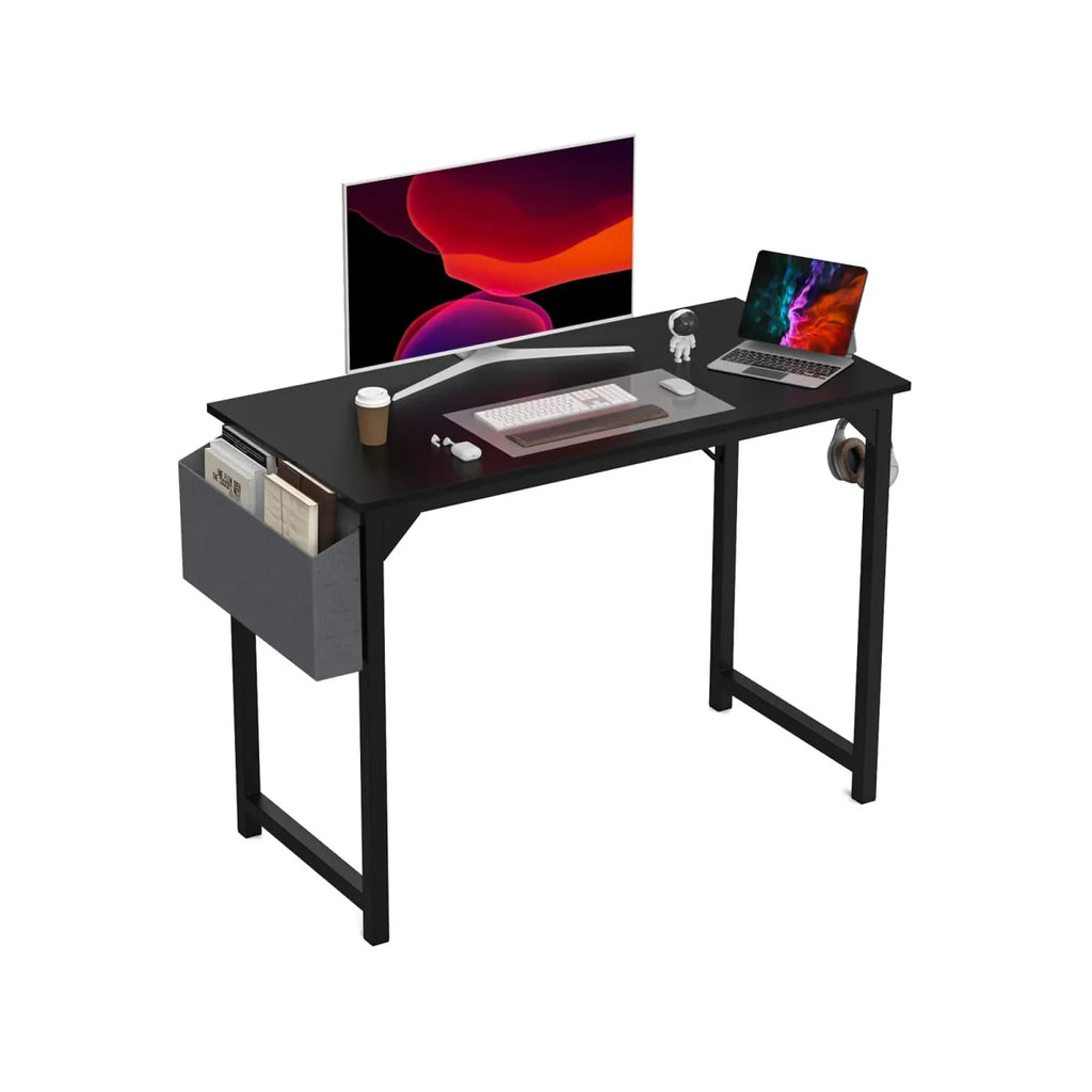 Modern JHK computer desk by SHOWLU FASHION STORE with storage bag, headphone hook, and simple design for study or office use.