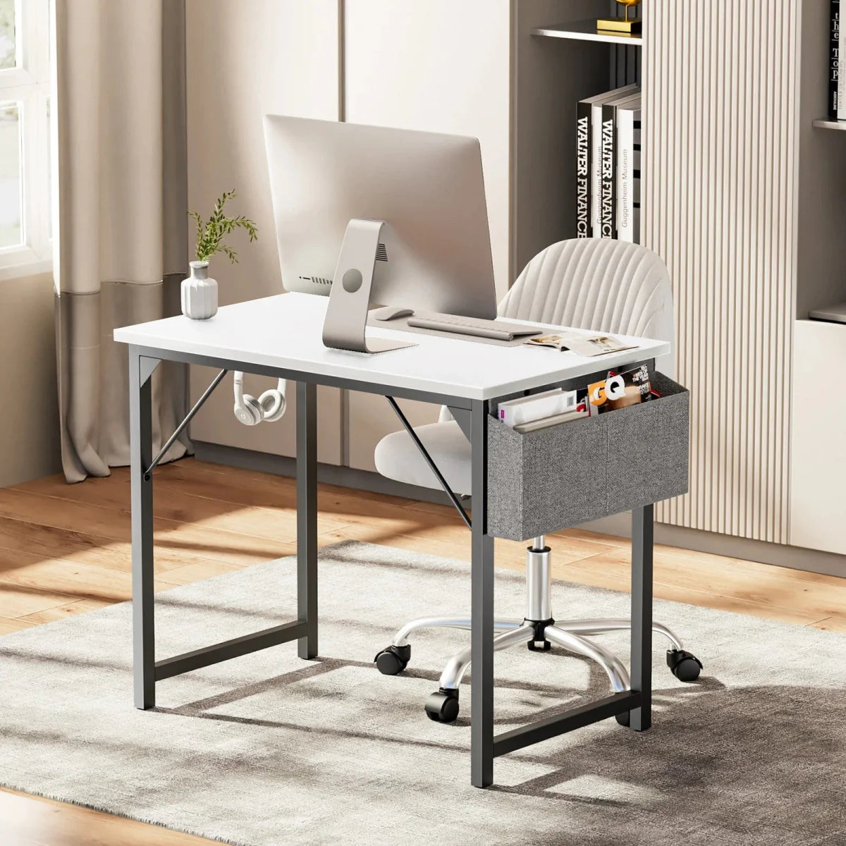 Modern JHK Computer Desk by SHOWLU FASHION STORE with storage bag, headphone hook, and simple design for study or gaming.