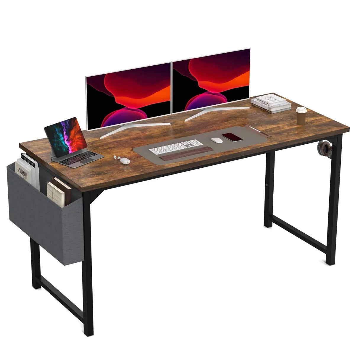 Modern JHK Computer Desk by SHOWLU FASHION STORE with storage bag, headphone hook, and simple design for study or gaming.