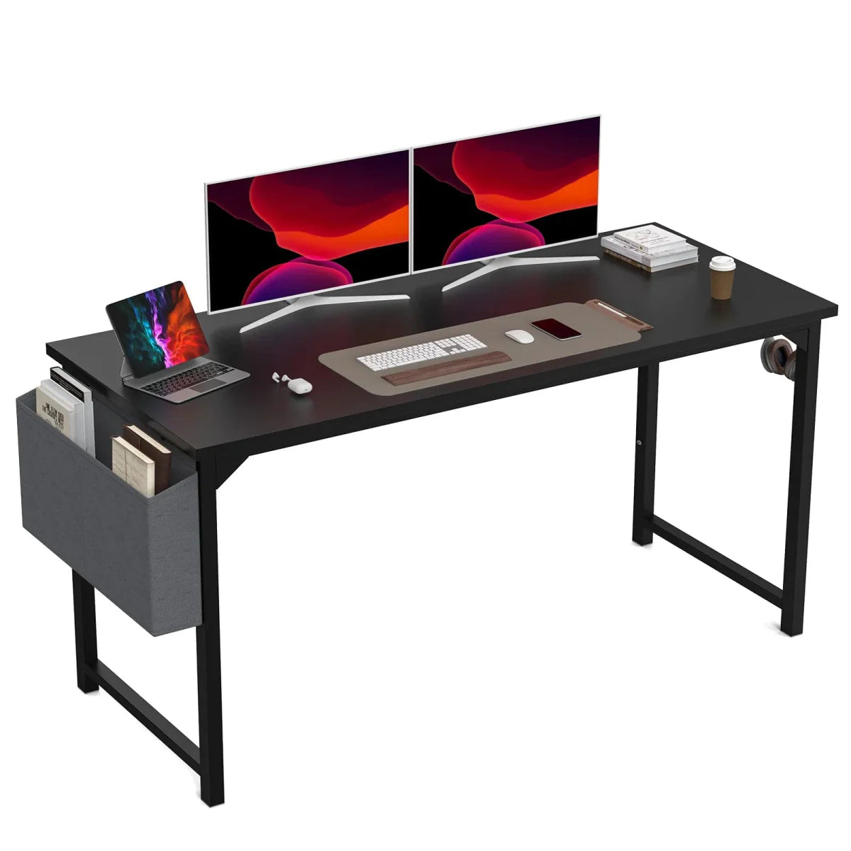 Modern JHK Computer Desk by SHOWLU FASHION STORE with storage bag, headphone hook, and simple design for study or gaming.