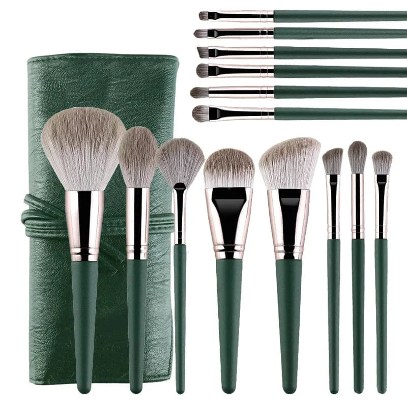 JTFIL 14-piece makeup brush set with soft, fluffy foundation, eye shadow, blush, and blending brushes for professional beauty application