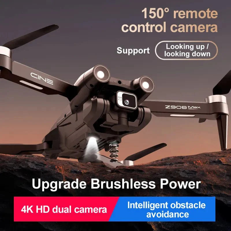 KBDFA Z908 Pro Max Drone with 4K UHD camera, brushless motors, WiFi FPV, obstacle avoidance, foldable quadcopter toy