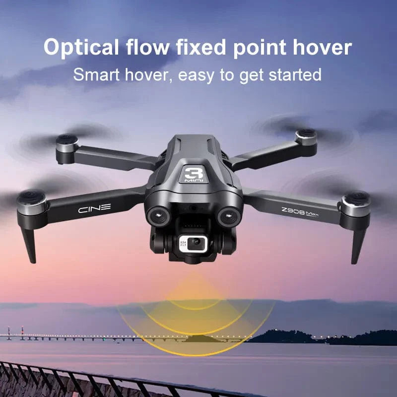 KBDFA Z908 Pro Max Drone with 4K UHD camera, brushless motors, Wi-Fi FPV, obstacle avoidance, and foldable design.