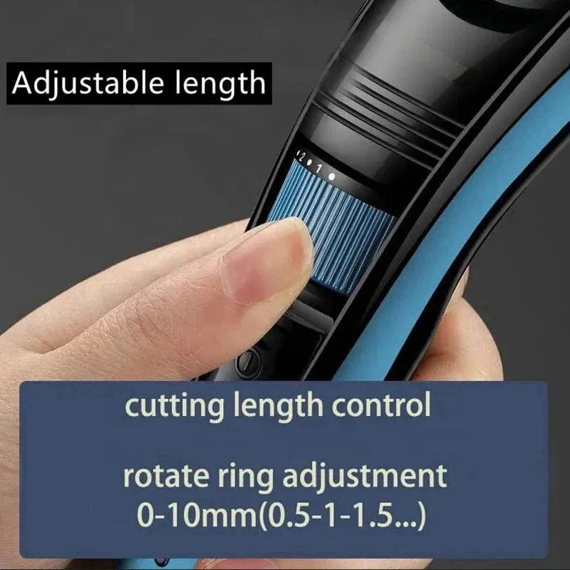 Kemei 632 adjustable cordless beard and hair trimmer with 0.5-10mm length settings, suitable for men's facial and hair grooming.