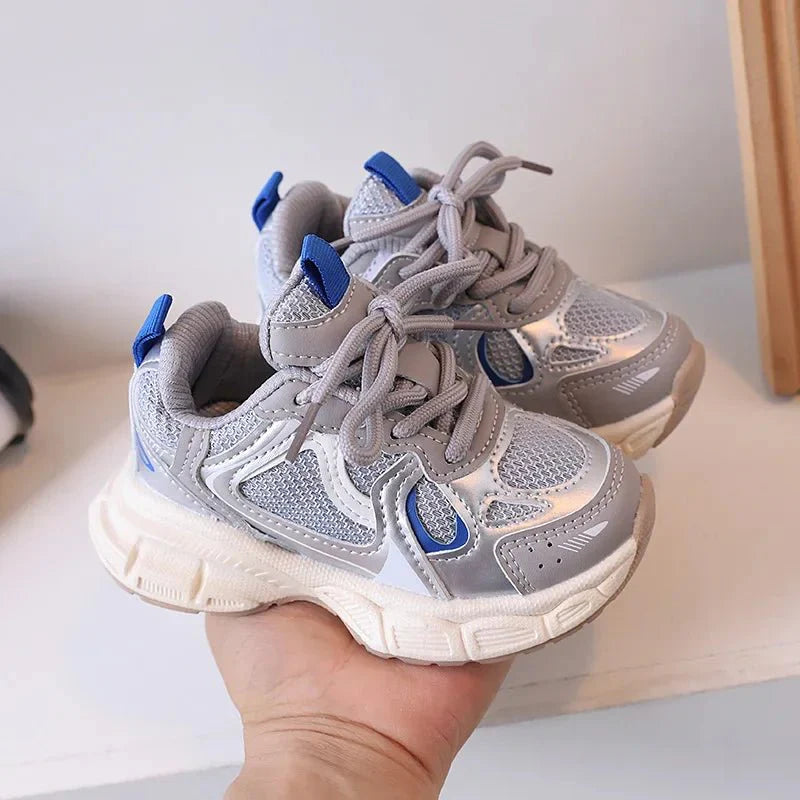 Kids mesh sneakers by SHOWLU FASHION STORE, breathable boys and girls running shoes with thick soles for casual and sports wear.