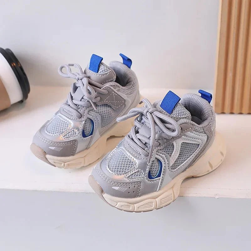 Kids mesh sneakers by SHOWLU FASHION STORE, breathable boys and girls running shoes with thick soles and versatile sporty design.