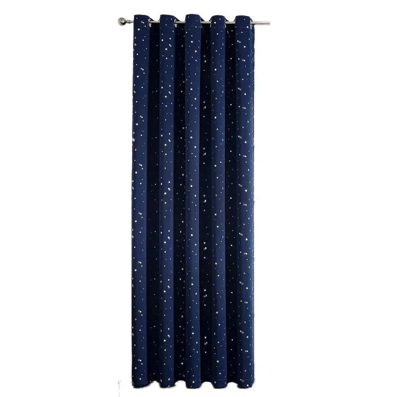 Kids blackout curtains with star pattern and grommet top, perfect for bedroom or living room window decor by SHOWLU FASHION STORE.