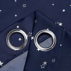 Kids Curtains Blackout With Stars Grommet Top For Bedroom Living Room Window Drapes - SHOWLU FASHION STORE