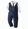 Kids boys formal wedding suit by Showlu Fashion, includes cotton blazer and vest set for ages 1-9T, perfect for special occasions.