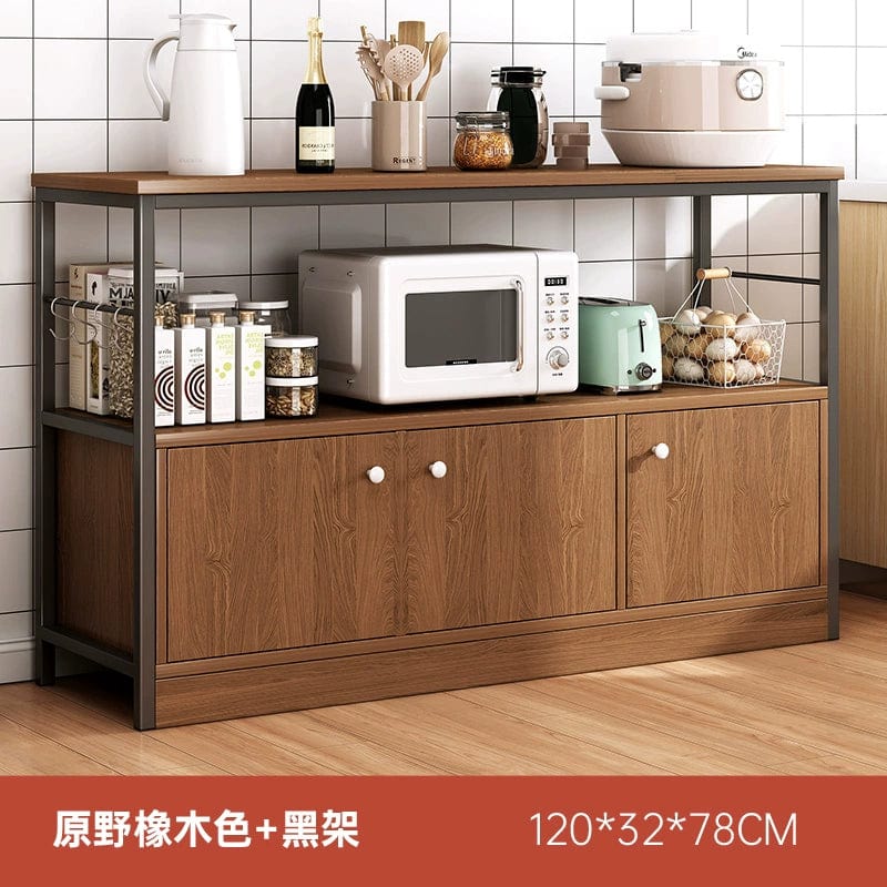 Showlu Fashion Oylang 3-Tier Nordic kitchen storage rack with multiple shelves for microwave and household organization.