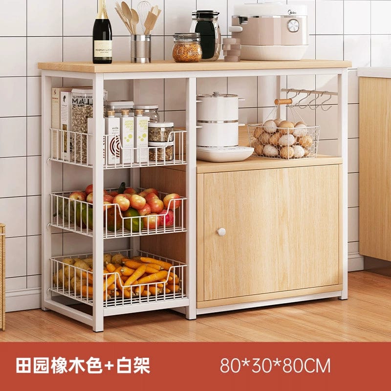 Nordic Oylang 3-Tier Kitchen Storage Rack with multiple shelves for microwave, kitchen organization, and household storage.