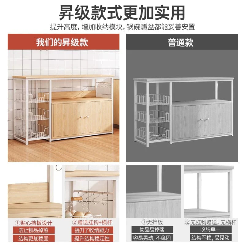 Showlu Fashion Store Oylang 3-Tier Nordic kitchen storage rack with multi-layer design for microwave and household organization.