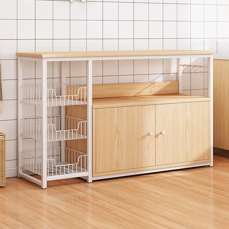 Oylang 3-tier Nordic kitchen storage rack with multiple shelves, ideal for microwave and household organization in modern kitchens.