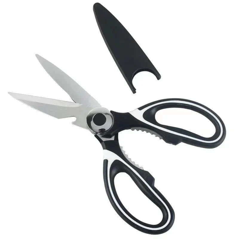 Showlu Fashion Store LETIITTGOO stainless steel kitchen scissors with sharp blades, ideal for cutting chicken bones, fish, and BBQ tasks.