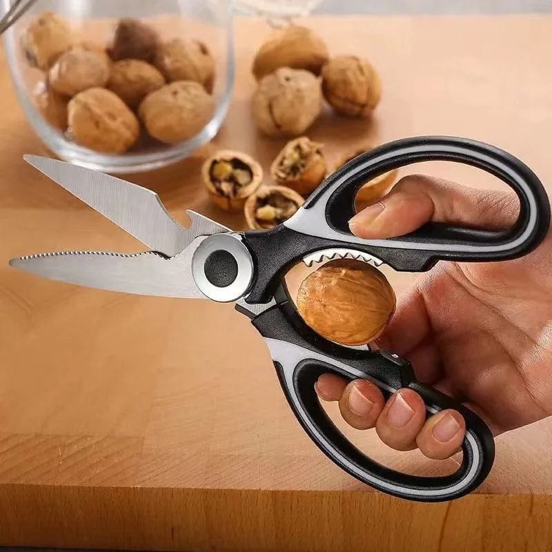 Showlu Fashion Store LETIITTGOO stainless steel kitchen scissors with sharp, non-slip blades for chicken bones, fish, and meat cutting.