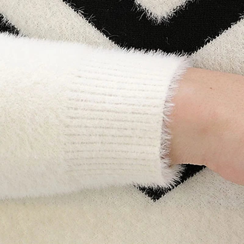 Korean Version Style Up Uppolo/Turtle Neck Sweater Loose Fit Versatile Winter Stretch Knitted Top Outer Wear Plush Top For Men - SHOWLU FASHION STORE