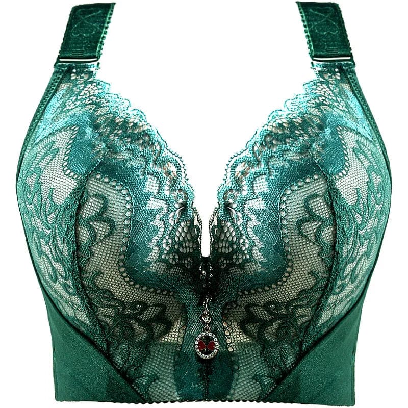 Showlu Fashion NUYIMEI women's lace push-up bra with underwire, plus size 5/8 cup bralette, featuring delicate lace and comfortable fit.