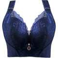Showlu Fashion NUYIMEI women's lace push-up bra, wire-free plus size 5/8 cup bralette with delicate lace design and supportive fit.