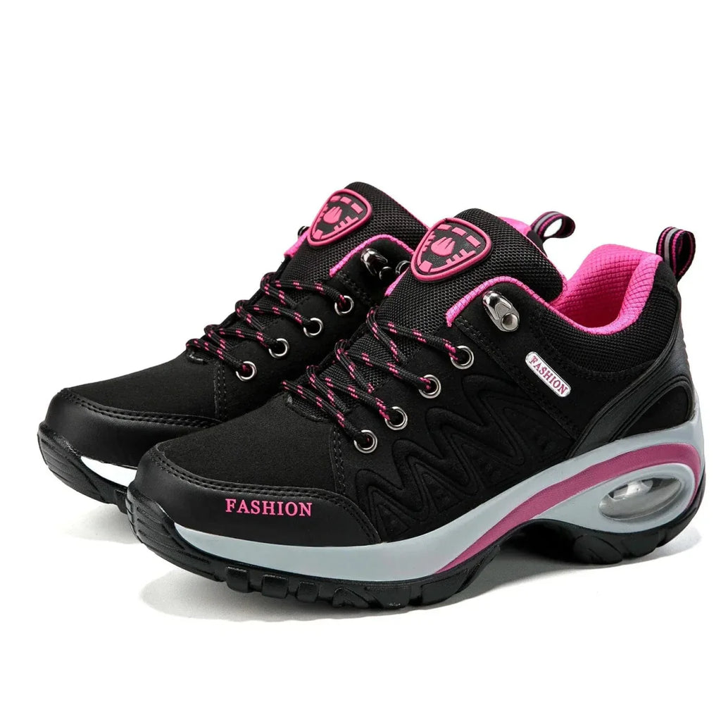 Women's microfiber platform sneakers by SHOWLU FASHION, breathable lace-up casual shoes for outdoor wear and everyday comfort.