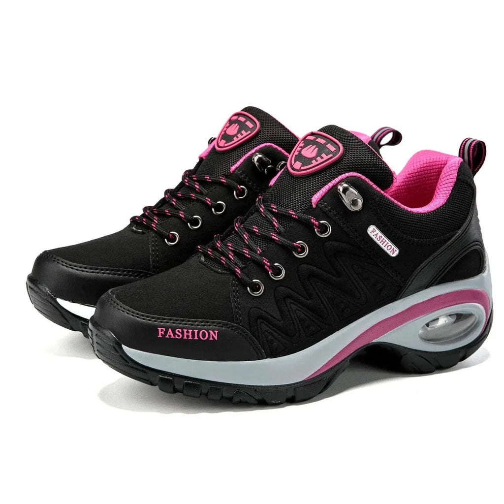 Women's microfiber platform sneakers by SHOWLU FASHION STORE featuring lace-up casual shoes with breathable comfort and outdoor-ready style.
