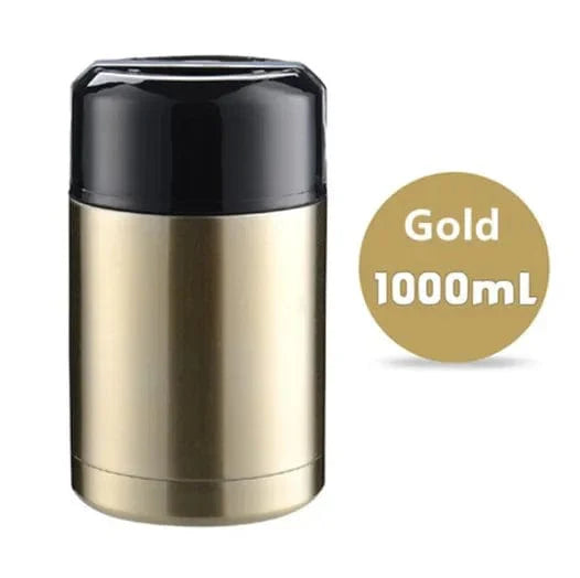 Showlu stainless steel thermos lunch box with 1000ml capacity, portable vacuum food flask for hot or cold meals.