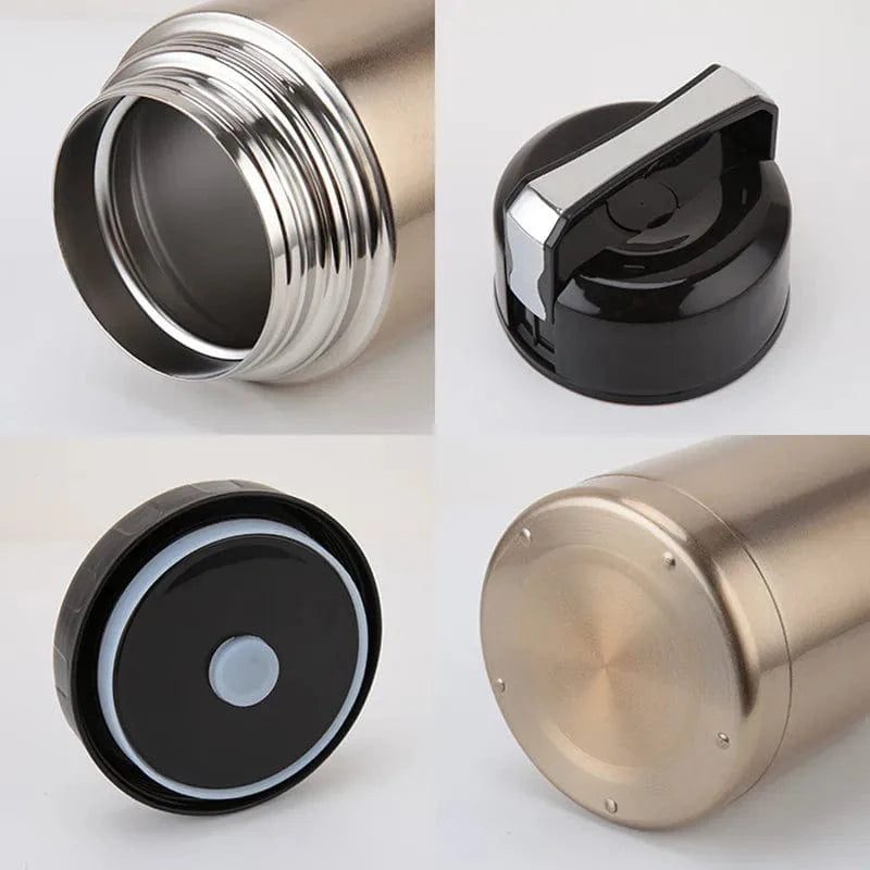 Showlu stainless steel thermos lunch box with 1000ml capacity, portable vacuum food flask for soups and meals.