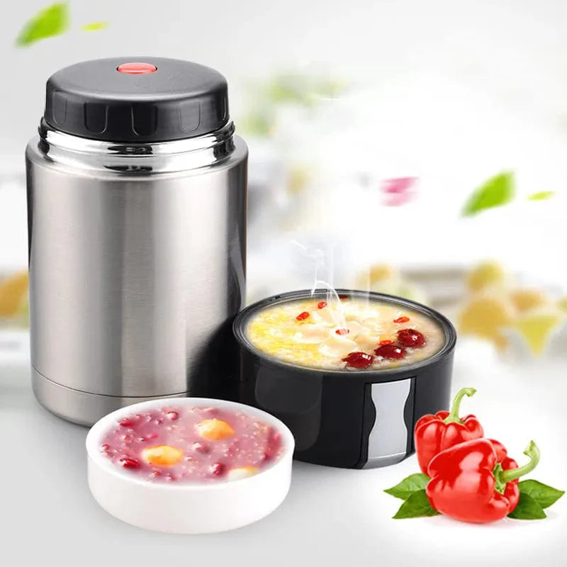 Showlu stainless steel thermos lunch box with 1000ml capacity, portable vacuum food flask for hot or cold meals.