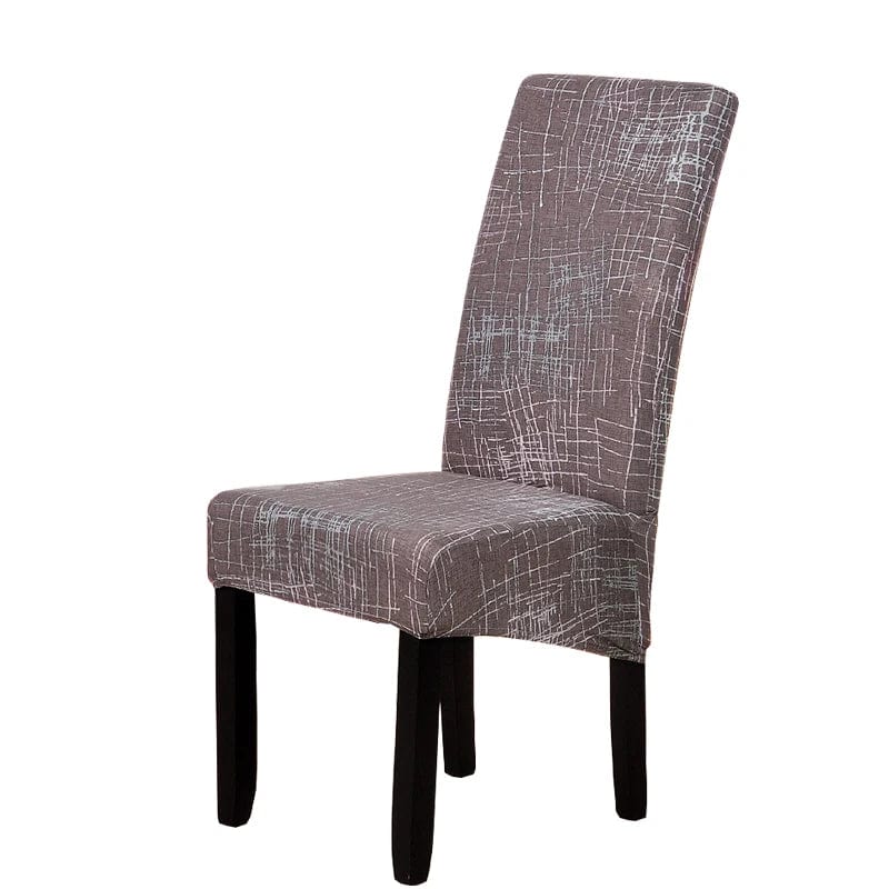 S-EMIGA Geometric Stretch Spandex Dining Chair Cover for high-back chairs, soft, washable, and removable.