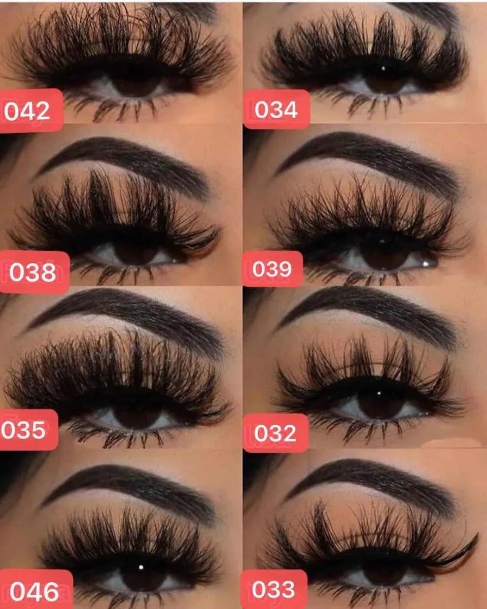 Showlu 3D Mink Eyelashes with suitcase lash box, 25mm strip lashes, featuring luxurious, natural-looking eyelash extensions in stylish packaging.