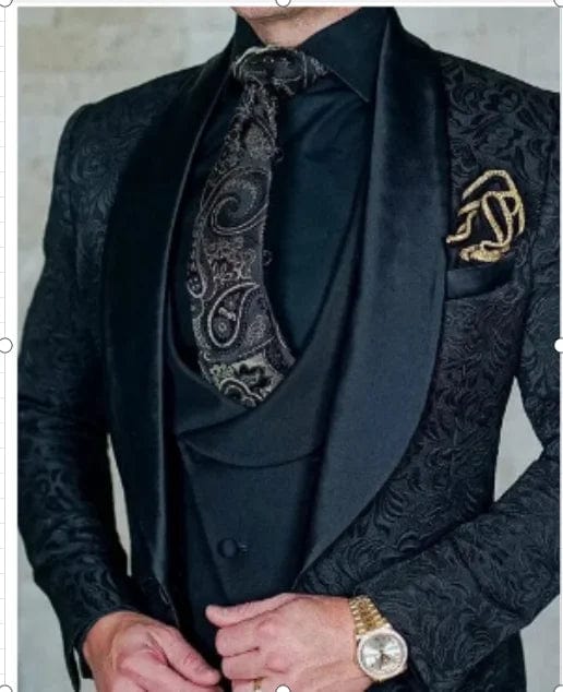 Latest Design Black White Dots Mens Suits For Wedding Shawl Lapel Groom Tuxedos Slim Fit Terno Masculino Prom Party 3 Pieces Set - SHOWLU FASHION STORE
