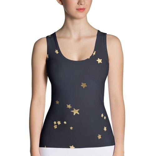 Lavender Millie Women's Clothing XS Navy Gold Star Tank Top