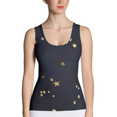 Lavender Millie Women's Clothing XS Navy Gold Star Tank Top