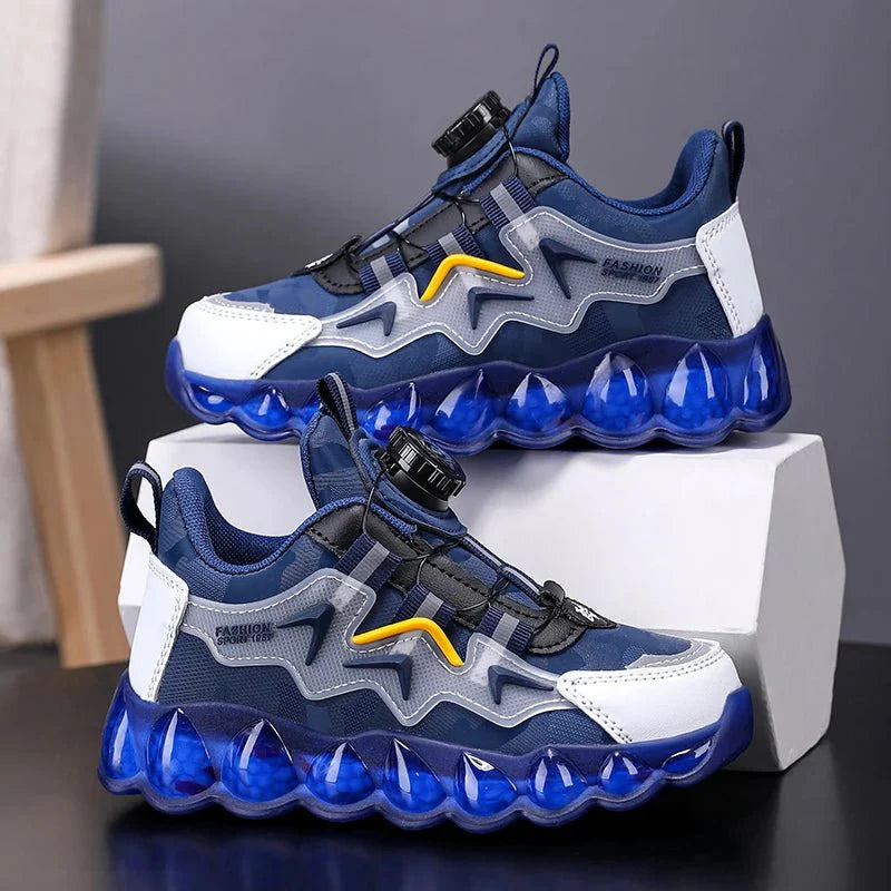 Kids leather running shoes by SHOWLU FASHION STORE featuring breathable, soft outdoor sports sneakers for children and teens.