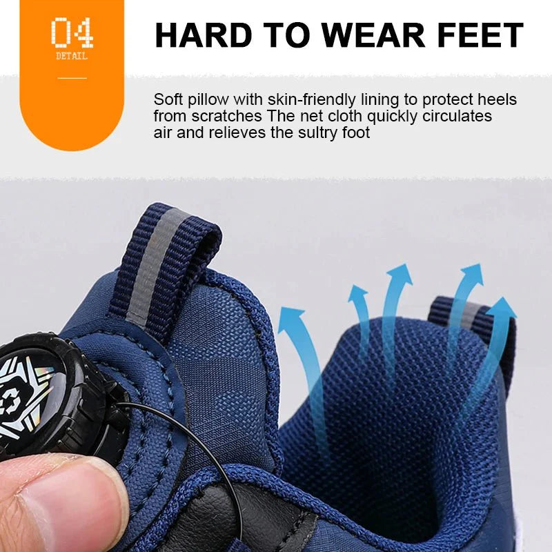 Kids leather running shoes by SHOWLU FASHION STORE, breathable outdoor sneakers for children and teens, casual walking sneakers.