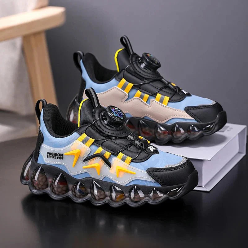 Kids leather running shoes from SHOWLU FASHION STORE, breathable outdoor sneakers for children and teens, casual sports footwear