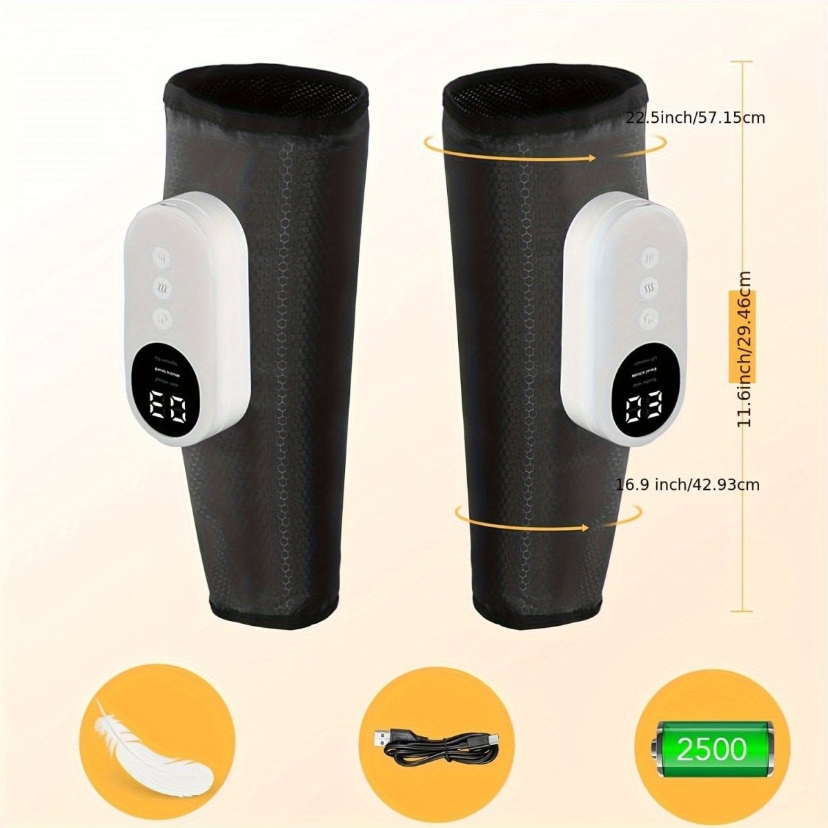 SHOWLU Leg Massager with Heat for calf pain relief, featuring air compression, multiple modes, and adjustable intensities.