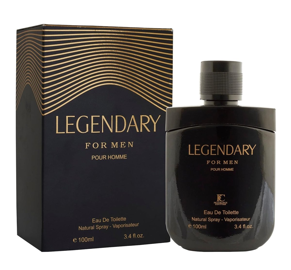 Showlu Fashion Store Legendary Men Eau de Toilette cologne bottle, 3.4 oz, with sleek design and masculine fragrance.