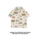 Unisex casual tee with colorful cartoon print and half sleeves, designed by Showlu Fashion Store for a fun, relaxed look.