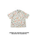 Short-sleeved Lengoist Retro Dinosaur Print Shirt featuring colorful cartoon dinosaur design, casual fashion top by Showlu Fashion Store