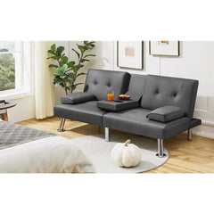 Living Room Sofas Modern Faux Leather Home Recliner Reversible Loveseat Folding Daybed Guest Bed, Removable Living Room Sofas - SHOWLU FASHION STORE