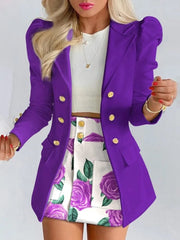 Long Sleeve Suit Jacket Dress Set Spring Fashion Elegant Solid Turn Down Collar Coat Buns Two Piece Sets For Women Outfit 2023 - SHOWLU FASHION STORE