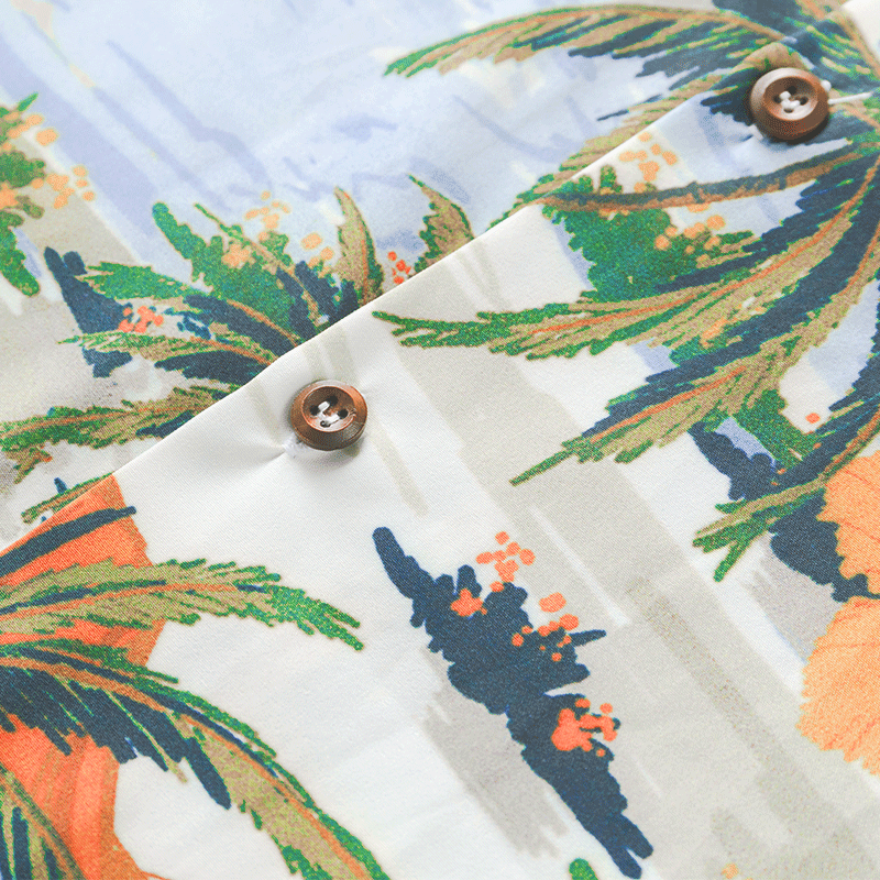 Showlu Fashion loose fit summer shirt made of breathable cotton linen with short sleeves, perfect for casual warm-weather wear.