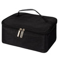 Showlu small insulated lunch bag in black with Oxford cloth, portable thermal cooler box for work, picnic, or snacks.