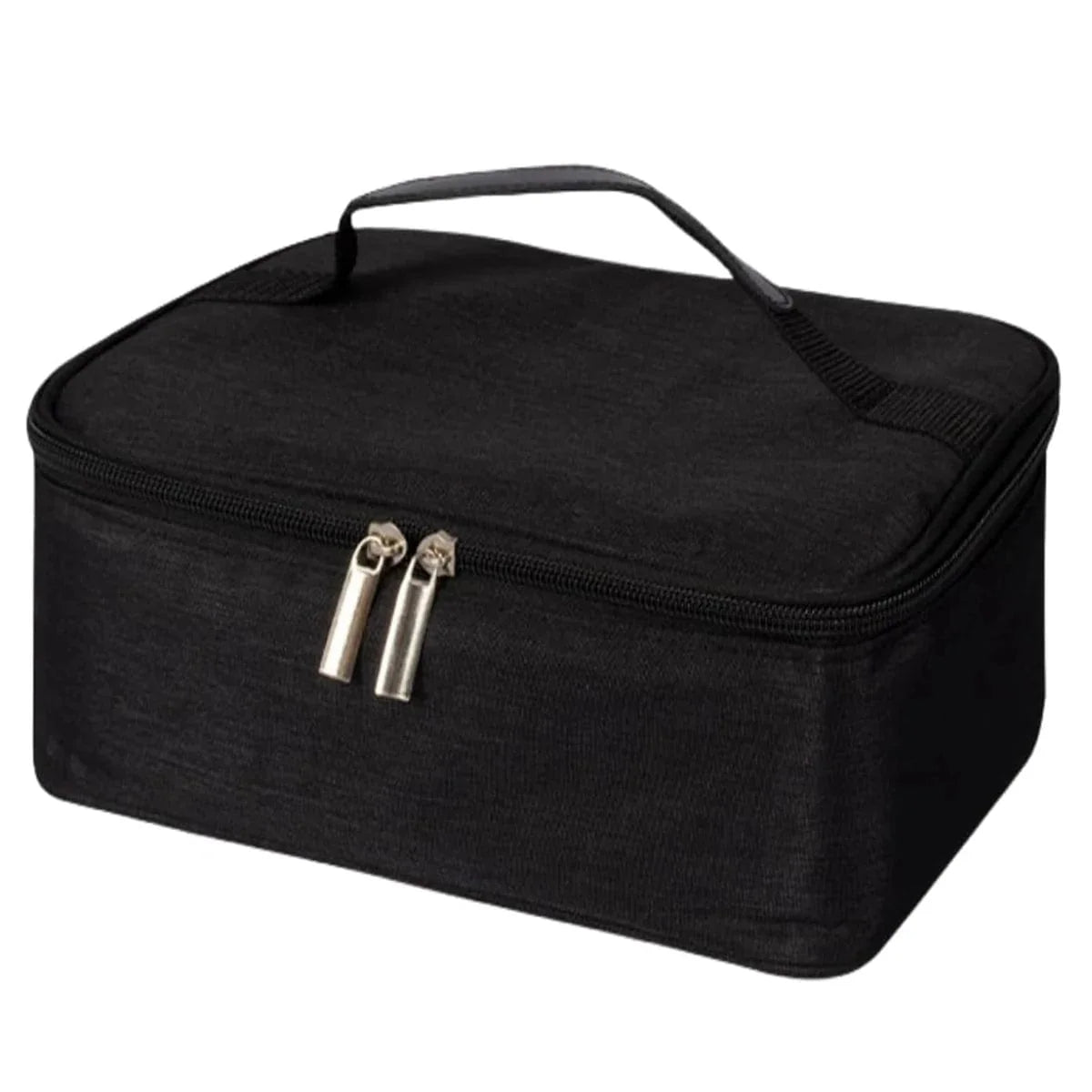 Showlu small insulated lunch bag in black with Oxford cloth, portable thermal cooler box for work, picnic, or snacks.