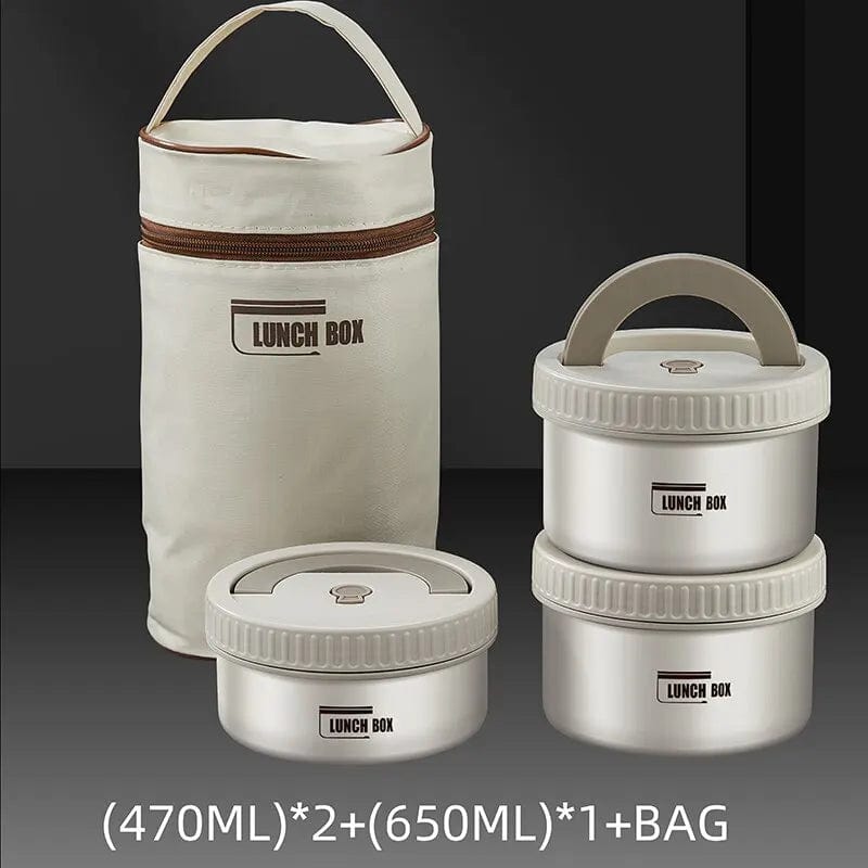 Lunch Box Portable Insulated Lunch Container Set Stackable Bento Stainless Steel Lunch Container - SHOWLU FASHION STORE
