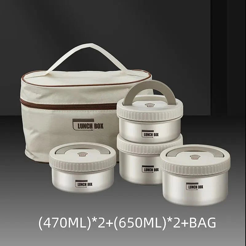 Stackable stainless steel SHOWLU Bento lunch box with insulated, leakproof design, portable and perfect for meal storage.