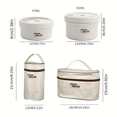 Lunch Box Portable Insulated Lunch Container Set Stackable Bento Stainless Steel Lunch Container - SHOWLU FASHION STORE