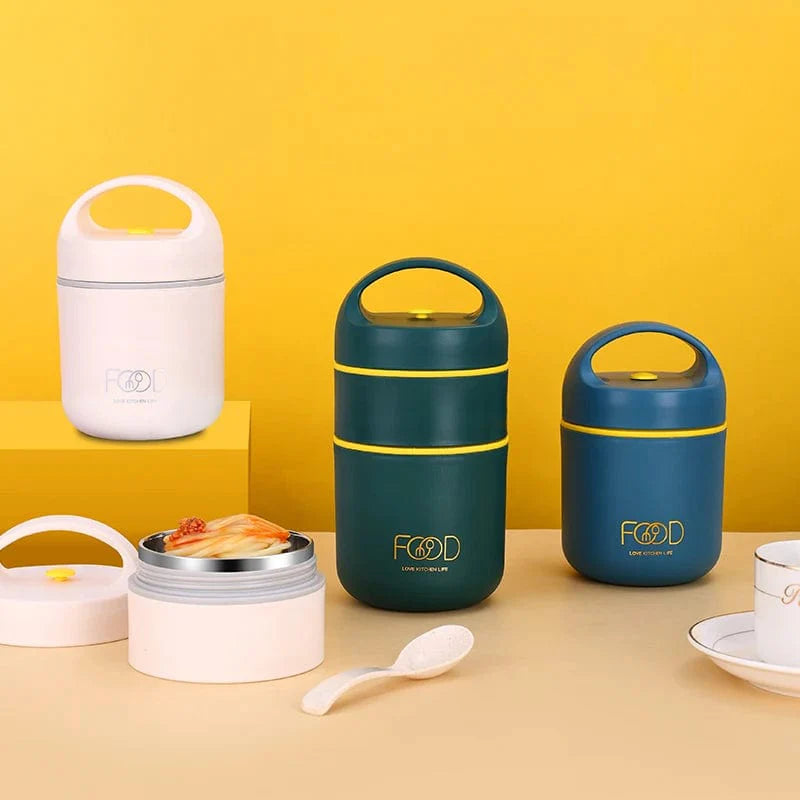 SHOWLU Stainless Steel Thermal Bento Lunch Box for Kids, leakproof and portable, ideal for children’s lunch storage.